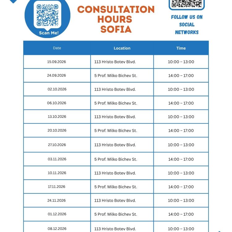 Consultation hours Sofia
